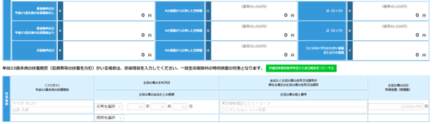 保険料控除申告書（PC版）の画面イメージ